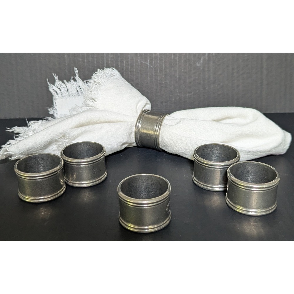 Pottery Barn Arte Italica 95% Pewter Napkin Rings Set of 6